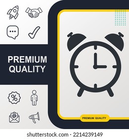 Elemento gráfico del icono del reloj de alarma. Diseño moderno.