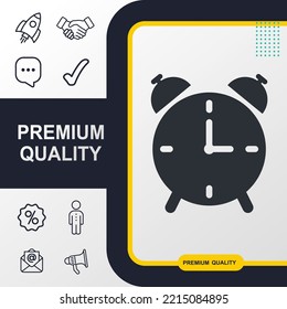 Alarm clock icon graphic element. Modern design.