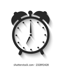 alarm clock icon - gray vector illustration with shadow
