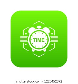 Alarm clock icon green vector isolated on white background - Powered by Shutterstock - Get 15% off with code: PIKWIZARD15