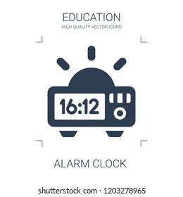 alarm clock icon. high quality filled alarm clock icon on white background. from education collection flat trendy vector alarm clock symbol. use for web and mobile