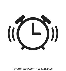 alarm clock icon illustration in outline style