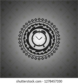 alarm clock icon inside black badge