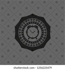 alarm clock icon inside dark badge