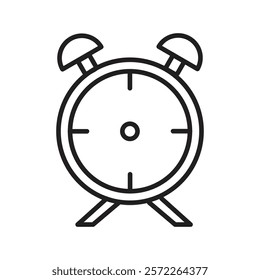 Alarm clock icon Isolated flat vector in outline