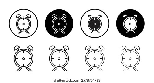 Alarm clock icon Isolated flat vector in outline