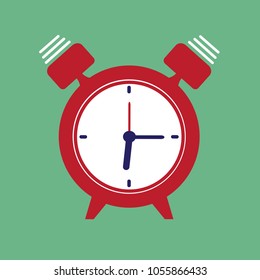Alarm clock icon isolated on green background. Alarm clock icon for web site,app and logo. Creative concept,vector illustration eps 10