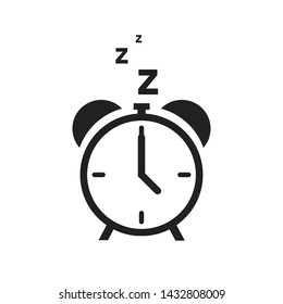 Alarm clock icon isolated on white background. Time retro symbol. Classic old alarm. Stock vector