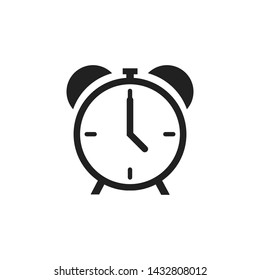 Alarm clock icon isolated on white background. Time retro symbol. Classic old alarm. Stock vector