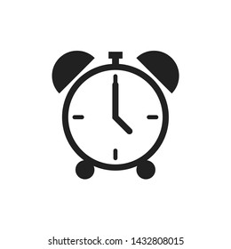 Alarm clock icon isolated on white background. Time retro symbol. Classic old alarm. Stock vector
