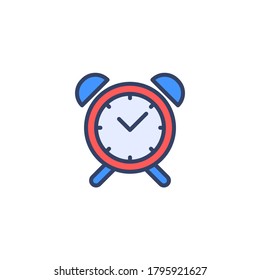 Alarm clock icon isolated on white background, Alarm clock filled line icon, Alarm clock illustration for logo, ui, web, apps, banner, poster, brochure, infographic, etc.