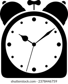 Das Wecker-Symbol einzeln auf weißem Hintergrund