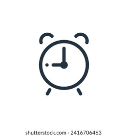 Icono de reloj de alarma aislado en fondo blanco. símbolo de reloj de alarma para aplicaciones web y móviles.