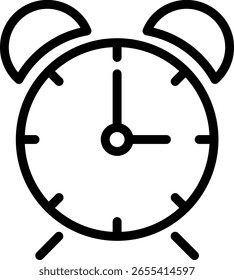 Icono del despertador aislado en el fondo blanco
