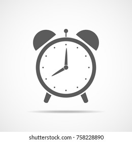 Alarm clock icon isolated on light background. Vector Illustration. Alarm clock in flat design.