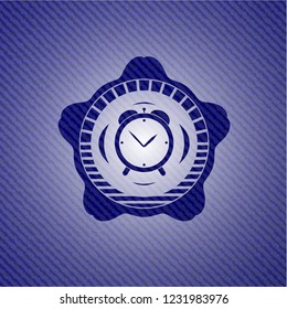 alarm clock icon with jean texture