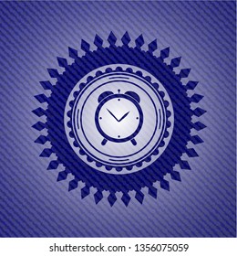 alarm clock icon with jean texture