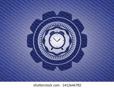 alarm clock icon with jean texture