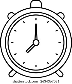 Alarm Clock Icon Line Art Design
