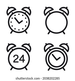 Wecker-Symbol. Linienstil - Stock-Vektorgrafik.