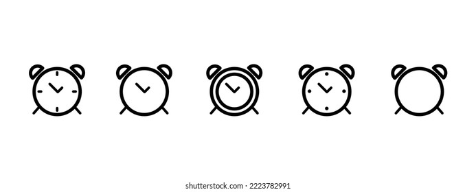 Icono de reloj de alarma. Estilo de línea - vector de stock.	