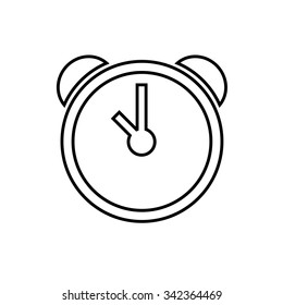 Alarm clock icon.  Linear icon.