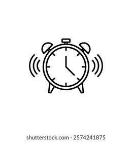 Alarm clock icon linear logo isolated