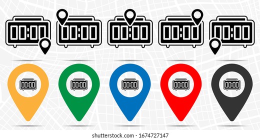 Alarm clock icon in location set. Simple glyph, flat illustration element of time theme icons