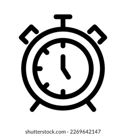 icono de reloj de alarma o logotipo símbolo de signo aislado ilustración vectorial - iconos vectoriales de estilo negro de alta calidad