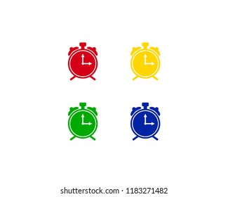 alarm clock icon or logo, retro style clock illustration, simple vector clip art