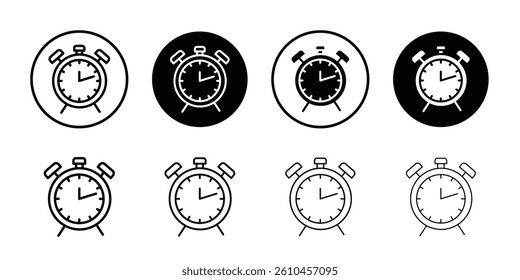 Alarm clock icon logo set vector