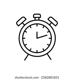 Alarm clock icon logo sign set vector outline