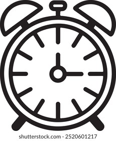 Icono del reloj despertador con la sombra larga