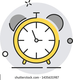 Alarm clock icon. Modern flat design style. Vector simple illustration icon for web site page, marketing, mobile app, design element on white background