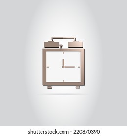 Alarm clock icon on the background. Made in vector