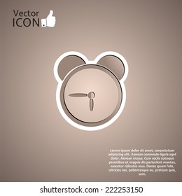 Alarm clock icon on the background. Made in vector