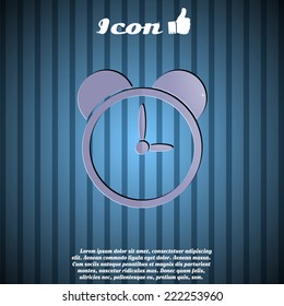 Alarm clock icon on the background. Made in vector