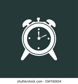 alarm clock icon on black background 