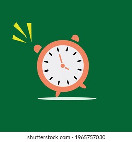 Alarm clock icon on green bacground