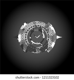 alarm clock icon on grey camo pattern