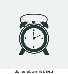 alarm clock icon on grey background 