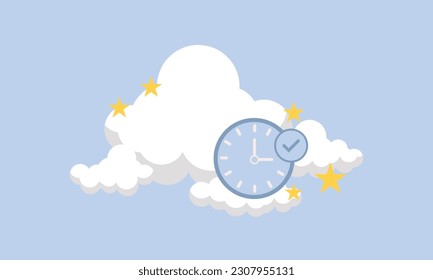Alarm clock icon on light blue background