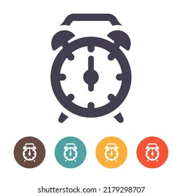 Alarm clock icon on white background