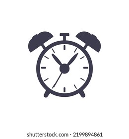 Icono de reloj de alarma sobre fondo blanco. Ilustración del vector