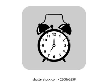Alarm clock icon on white background
