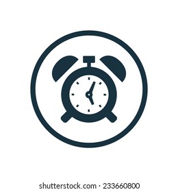 alarm clock icon on white background 