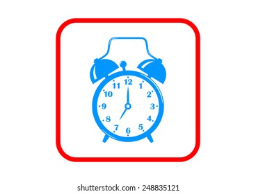 Alarm clock icon on white background