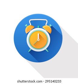 Alarm clock icon on white background.