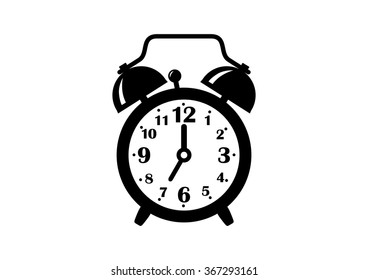 Alarm clock icon on white background