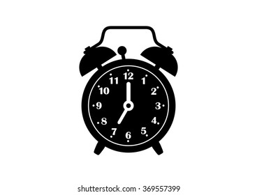 Alarm clock icon on white background